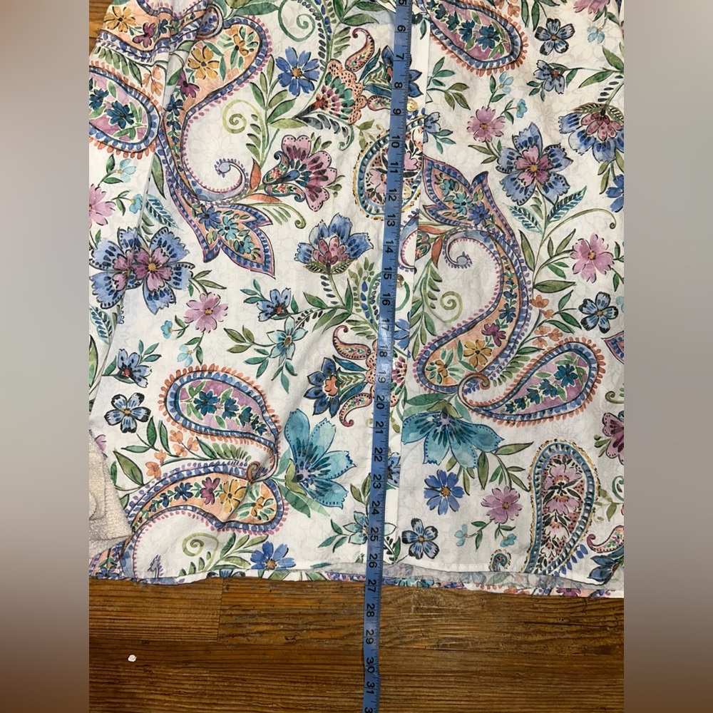 🔥 Alfred Dunner Multicolor Floral Paisley Button Down Shirt size XL - Picture 9 of 12